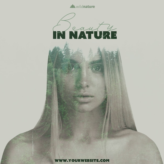 Free PSD template with wild nature concept