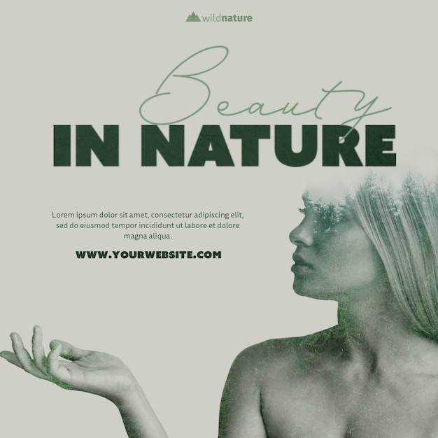 Free PSD template with wild nature theme