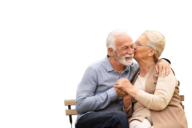Tender moments of elder couple
