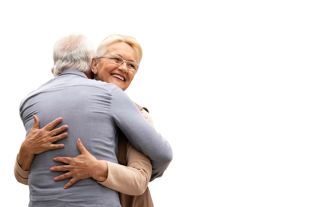 Tender moments of elder couple