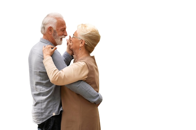 Tender moments of elder couple