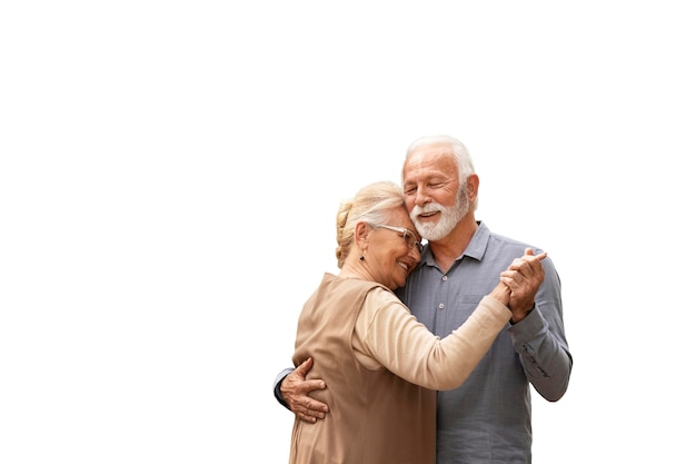 Tender moments of elder couple