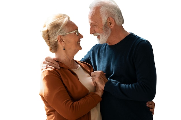 Tender moments of elder couple