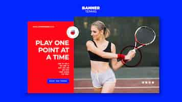 Free PSD tennis concept banner template