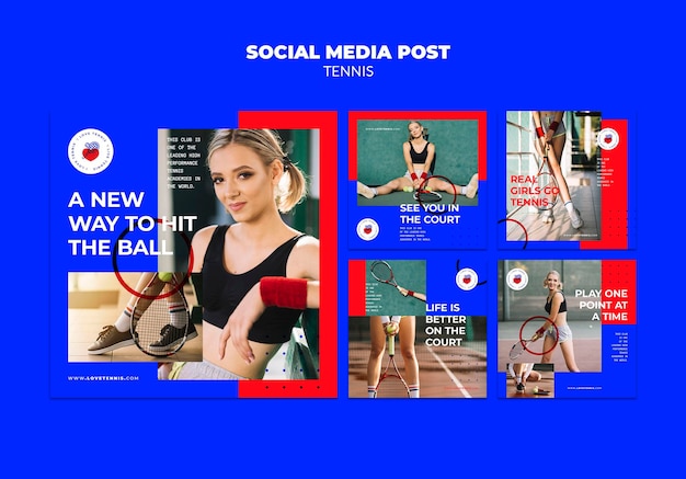 Tennis Concept Social Media Post Template – Free Stock Photo for Download