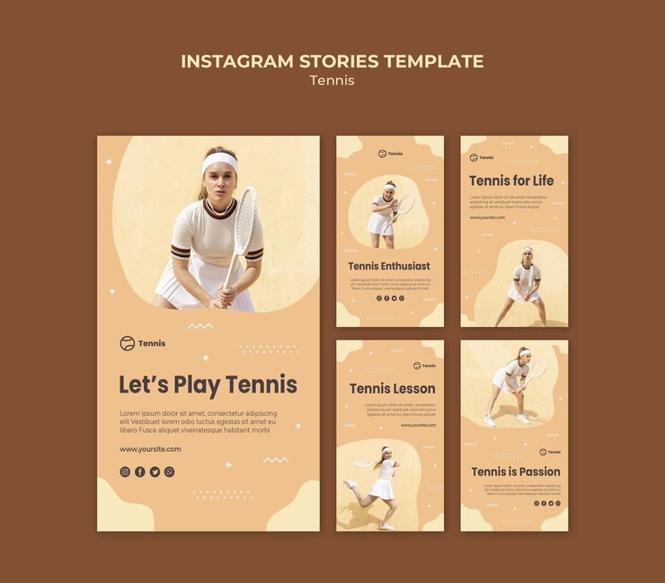 無料PSD テニスinstagramストーリーテンプレート