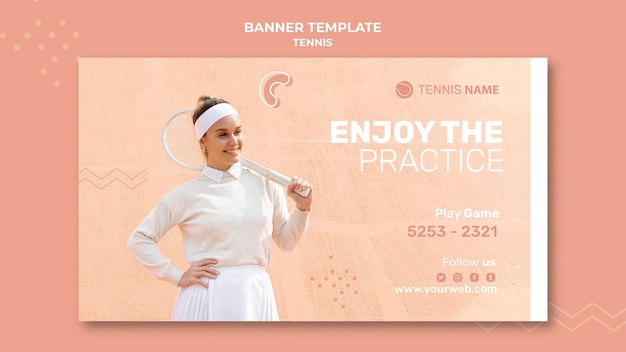 PSD gratuito modello web pratica di tennis