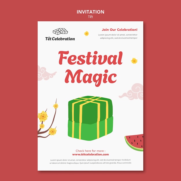 Free PSD tet festival template design