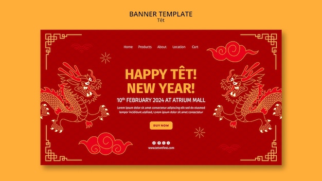 Free PSD tet festival template design