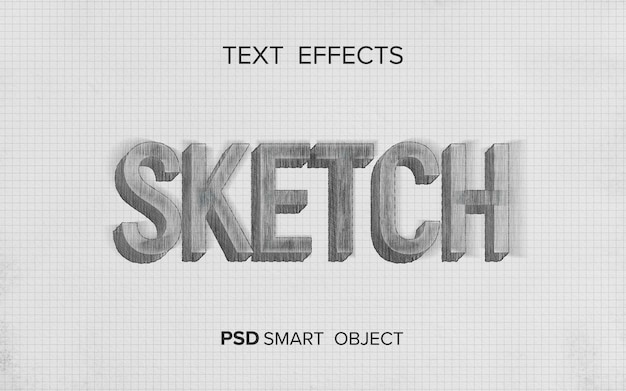 Text effect writing sketch style