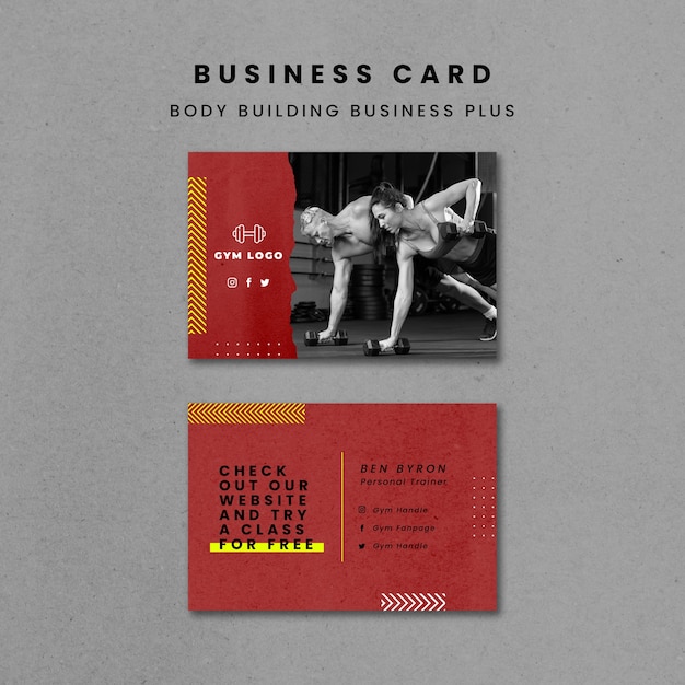 Free PSD texture body building business card template