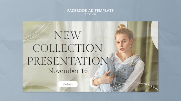 PSD gratuito modello facebook della collezione moda texture