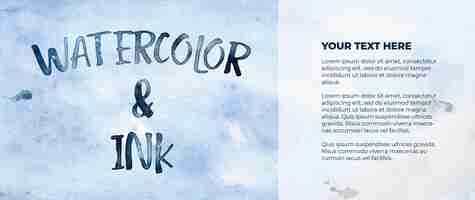 Free PSD textured banner with watercolour and ink for text