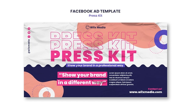 Free PSD textured press kit facebook template