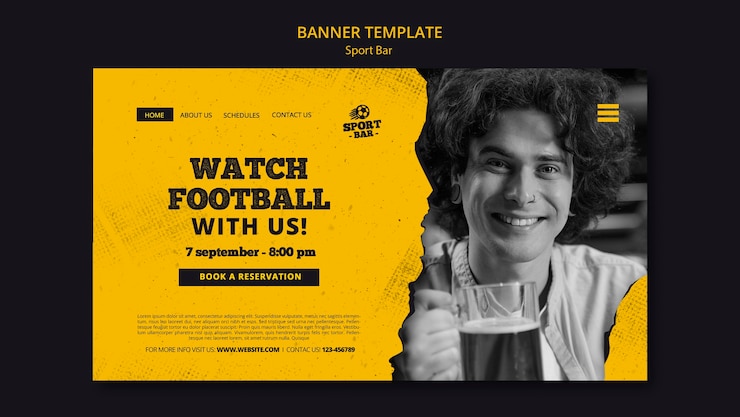 Free PSD textured sports bar landing page template