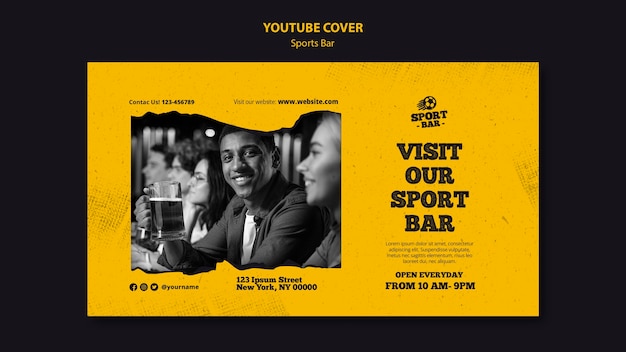 Textured sports bar youtube cover template