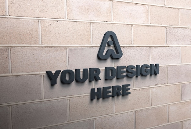 Textured wall logo effect design
