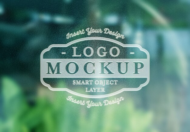 Download Realistic 3d glass window logo mockup PSD file | Premium Download