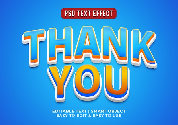 Free PSD thank you text effect