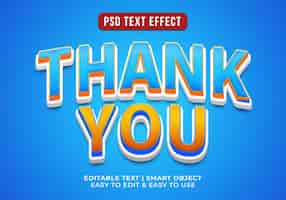 Free PSD thank you text effect
