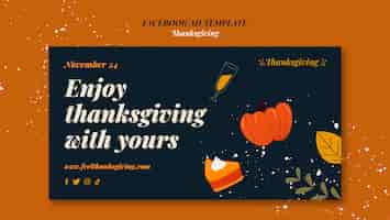 Free PSD thanksgiving celebration facebook template
