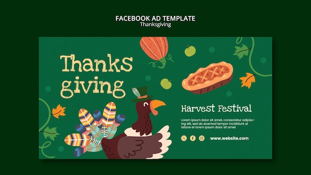 Thanksgiving celebration facebook template