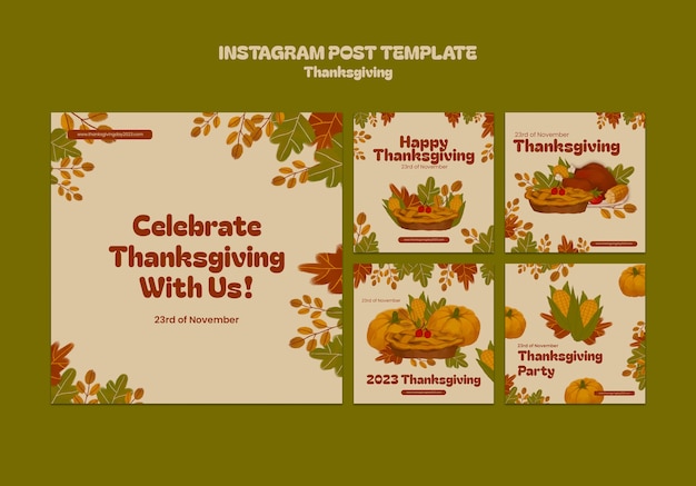 Happy Thanksgiving day template designs 2023