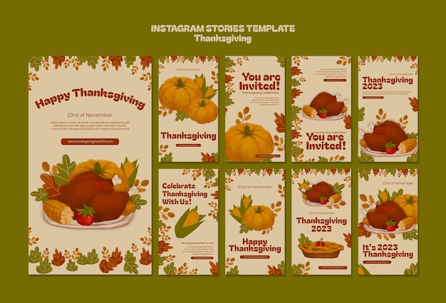 Free PSD thanksgiving celebration instagram stories