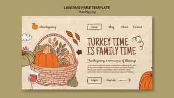 Free PSD thanksgiving celebration landing page