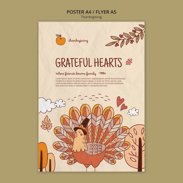 Free PSD thanksgiving celebration poster template