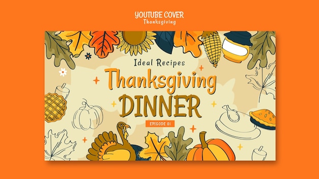 Free PSD thanksgiving celebration youtube cover