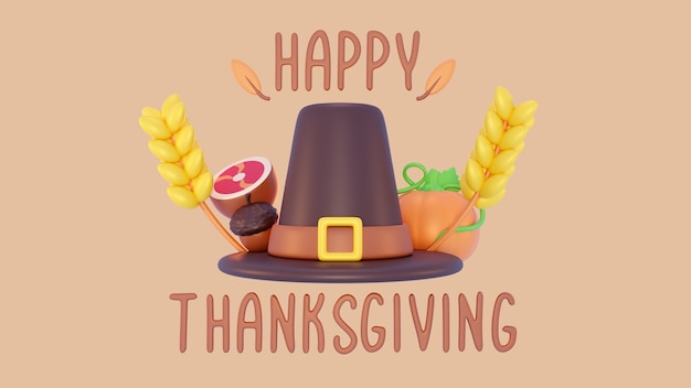 Free PSD thanksgiving compositions with hat