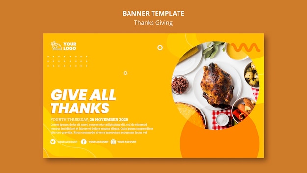 Free PSD thanksgiving concept banner template