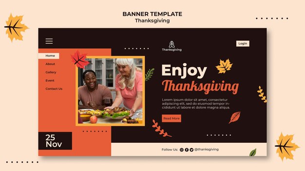 Thanksgiving design template of banner