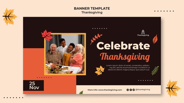 Thanksgiving design template of banner