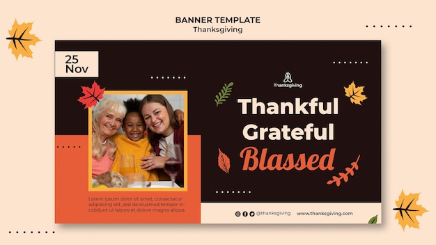 Free PSD thanksgiving design template of banner