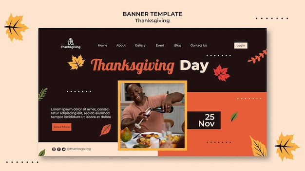 バナーの感謝祭のデザインテンプレート