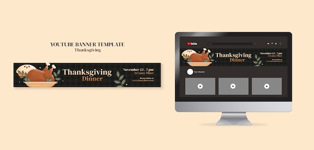 Thanksgiving youtube channel template design