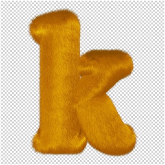 Буквы сделаны из имбирного меха. 3d буква k