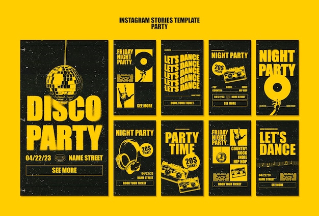 themed party  instagram stories template