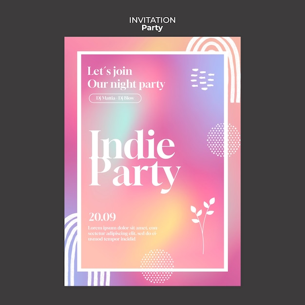 Free PSD themed party invitation template