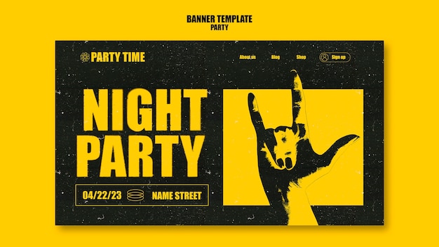 Free PSD themed party landing page template