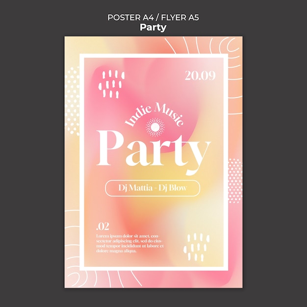 PSD gratuito modello di poster per feste a tema