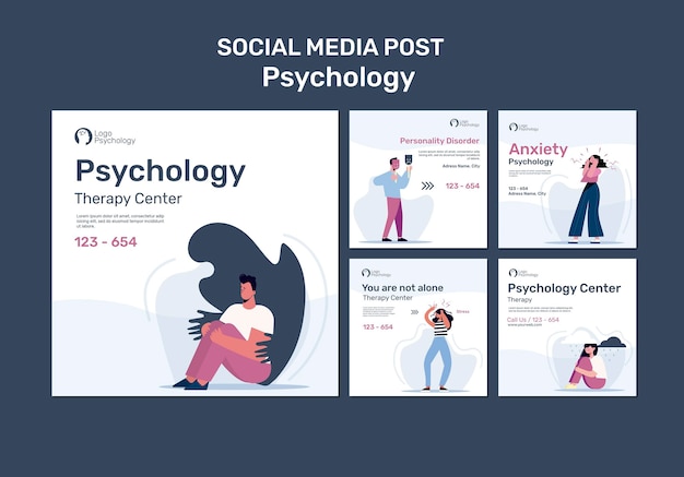 Free PSD therapy center social media post template