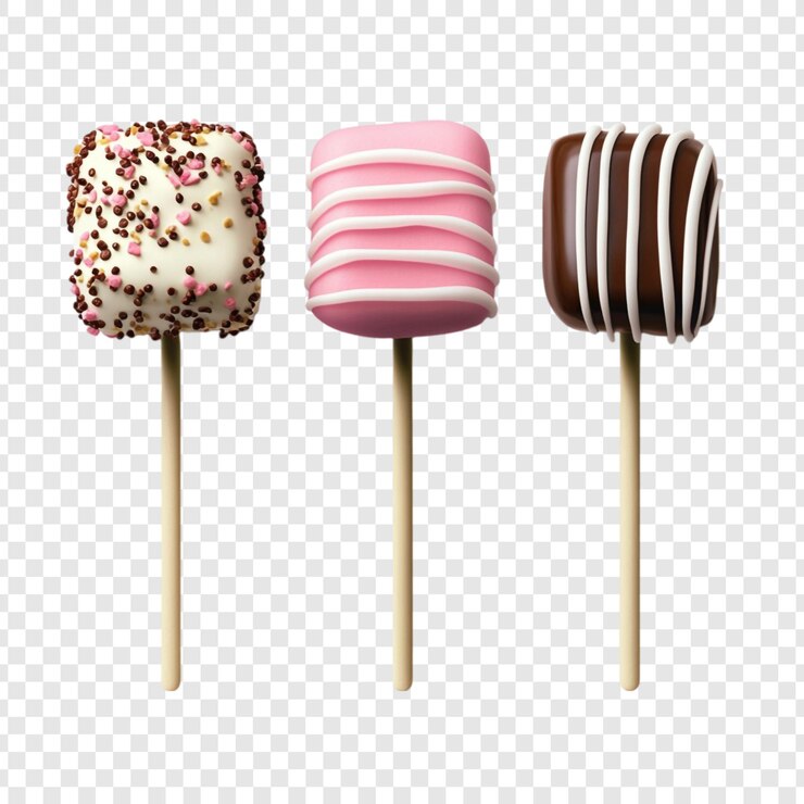 Free PSD three delicious cake pops a delightful trio of sweet treats