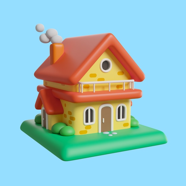 Three-dimensional real estate icon mock-up