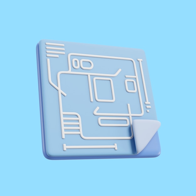 Free PSD three-dimensional real estate icon mock-up