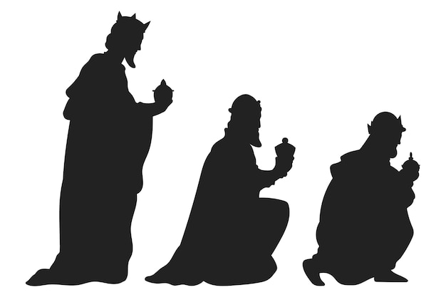 Free PSD three kings day silhouette illustration