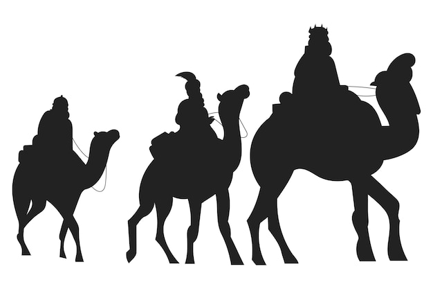 Free PSD three kings day silhouette illustration