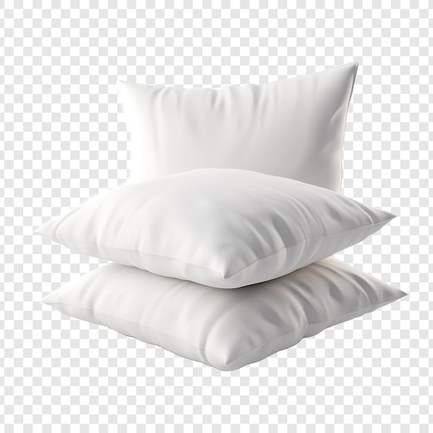 Three pillows isolated on transparent background